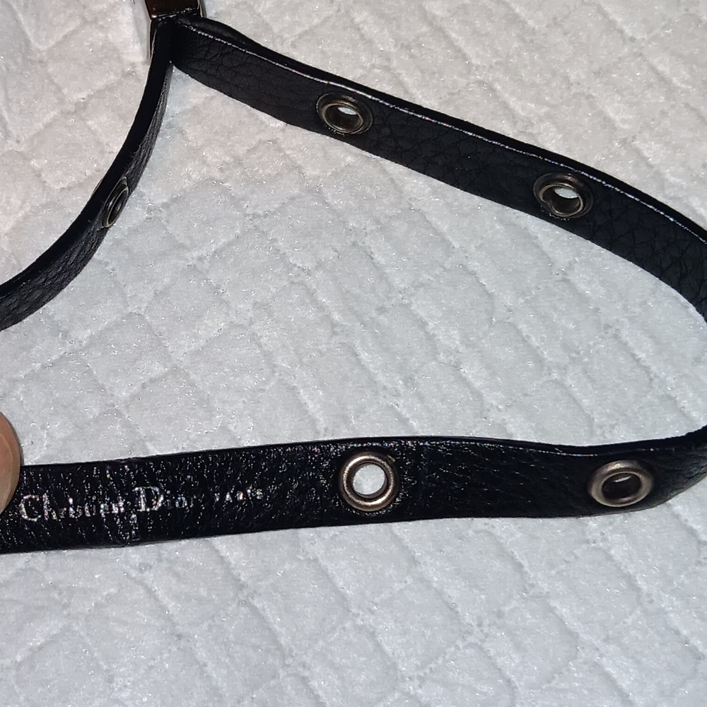 Christian Dior Vintage Galliano Era Leather Logo Bracelet - Picture 2 of 4